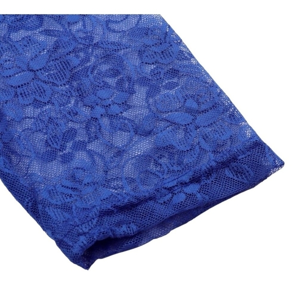 Royal Blue Lace Jumpsuit Wide Leg Formal Evening Party Romper Size M - Picture 6 of 6